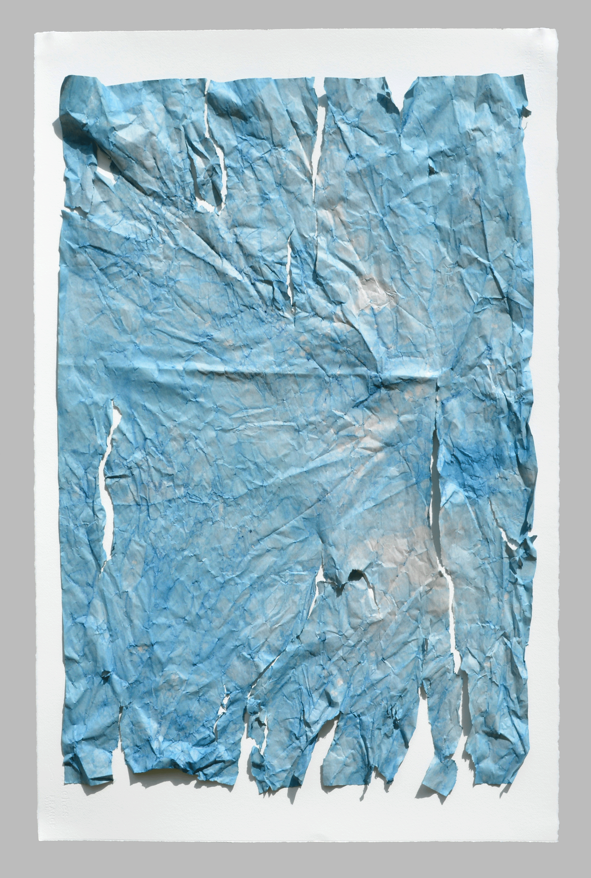 Sean Riley, Bluets I, 2016 Indigo-dyed paper on paper 